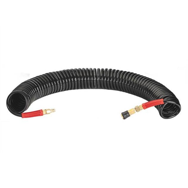 Шланг BLACK M-Flex 8х12мм, 15м спіральний поліуретановий з поворотним шарніром, латунними швидкознімними з'єднаннями STORM INTERTOOL PT-1797, фото , зображення 2 | SNABZHENIE.com.ua Шланг BLACK M-Flex 8х12мм, 15м спіральний поліуретановий з поворотним шарніром, латунними швидкознімними з'єднаннями STORM INTERTOOL PT-1797, фото , зображення 2 | SNABZHENIE.com.ua