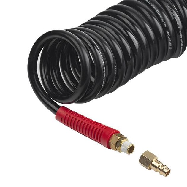 Шланг BLACK M-Flex 8х12мм, 15м спіральний поліуретановий з поворотним шарніром, латунними швидкознімними з'єднаннями STORM INTERTOOL PT-1797, фото , зображення 5 | SNABZHENIE.com.ua Шланг BLACK M-Flex 8х12мм, 15м спіральний поліуретановий з поворотним шарніром, латунними швидкознімними з'єднаннями STORM INTERTOOL PT-1797, фото , зображення 5 | SNABZHENIE.com.ua