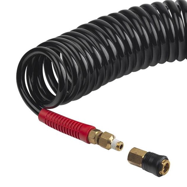 Шланг BLACK M-Flex 8х12мм, 20м спіральний поліуретановий з поворотним шарніром, латунними швидкознімними з'єднаннями STORM INTERTOOL PT-1798, фото , зображення 4 | SNABZHENIE.com.ua Шланг BLACK M-Flex 8х12мм, 20м спіральний поліуретановий з поворотним шарніром, латунними швидкознімними з'єднаннями STORM INTERTOOL PT-1798, фото , зображення 4 | SNABZHENIE.com.ua