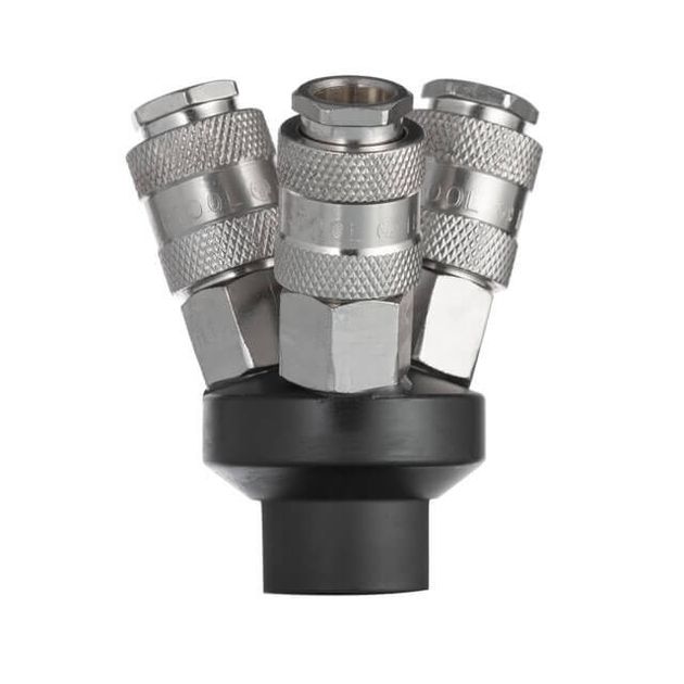 Разветвитель воздуха 1/4" на 3 выхода, W-образный, 10bar INTERTOOL, фото , изображение 2 | SNABZHENIE.com.ua Разветвитель воздуха 1/4" на 3 выхода, W-образный, 10bar INTERTOOL, фото , изображение 2 | SNABZHENIE.com.ua