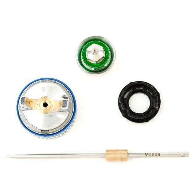 Комплект форсунки 0.8 мм для краскопульта HVLP II mini PT-0128 (дюза, повітряна голова, голка) INTERTOOL PT-2105, фото , зображення 2 | SNABZHENIE.com.ua