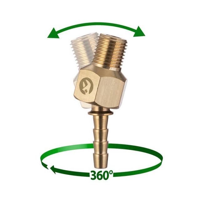 Шарнир поворотный наружная резьба 1/4" на шланг 6 мм, латунь STORM INTERTOOL PT-2204, фото , зображення 4 | SNABZHENIE.com.ua Шарнир поворотный наружная резьба 1/4" на шланг 6 мм, латунь STORM INTERTOOL PT-2204, фото , зображення 4 | SNABZHENIE.com.ua