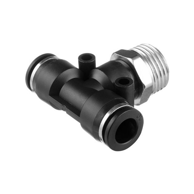 Соединение цанговое T-образное для полиуретановых и др. шлангов 10*10 мм, 1/2" нар. резьба INTERTOOL PT-2363, фото , зображення 2 | SNABZHENIE.com.ua Соединение цанговое T-образное для полиуретановых и др. шлангов 10*10 мм, 1/2" нар. резьба INTERTOOL PT-2363, фото , зображення 2 | SNABZHENIE.com.ua