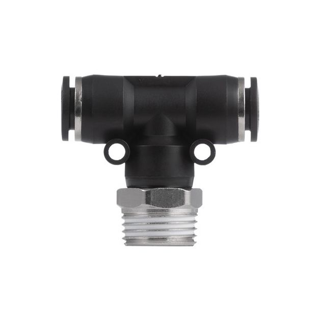 Соединение цанговое T-образное для полиуретановых и др. шлангов 10*10 мм, 1/2" нар. резьба INTERTOOL PT-2363, фото , зображення 3 | SNABZHENIE.com.ua Соединение цанговое T-образное для полиуретановых и др. шлангов 10*10 мм, 1/2" нар. резьба INTERTOOL PT-2363, фото , зображення 3 | SNABZHENIE.com.ua