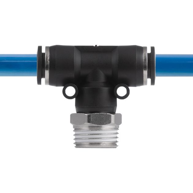 Соединение цанговое T-образное для полиуретановых и др. шлангов 10*10 мм, 1/2" нар. резьба INTERTOOL PT-2363, фото , зображення 4 | SNABZHENIE.com.ua Соединение цанговое T-образное для полиуретановых и др. шлангов 10*10 мм, 1/2" нар. резьба INTERTOOL PT-2363, фото , зображення 4 | SNABZHENIE.com.ua