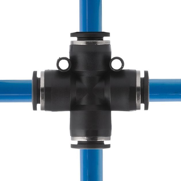 Соединение цангове Х-образне для поліуретанових та інших шлангів 10 мм INTERTOOL PT-2368, фото , зображення 4 | SNABZHENIE.com.ua Соединение цангове Х-образне для поліуретанових та інших шлангів 10 мм INTERTOOL PT-2368, фото , зображення 4 | SNABZHENIE.com.ua