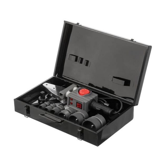 Паяльник для пластикових труб INTERTOOL RT-2112, 850/1850 Вт, 0-300°C, насадки 20, 25, 32, 40, 50, 63 мм, металевий кейс, фото , зображення 4 | SNABZHENIE.com.ua Паяльник для пластикових труб INTERTOOL RT-2112, 850/1850 Вт, 0-300°C, насадки 20, 25, 32, 40, 50, 63 мм, металевий кейс, фото , зображення 4 | SNABZHENIE.com.ua