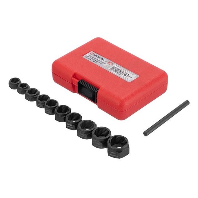 Набор экстракторов для поврежденных болтов и гаек, 10шт INTERTOOL, фото , изображение 4 | SNABZHENIE.com.ua Набор экстракторов для поврежденных болтов и гаек, 10шт INTERTOOL, фото , изображение 4 | SNABZHENIE.com.ua