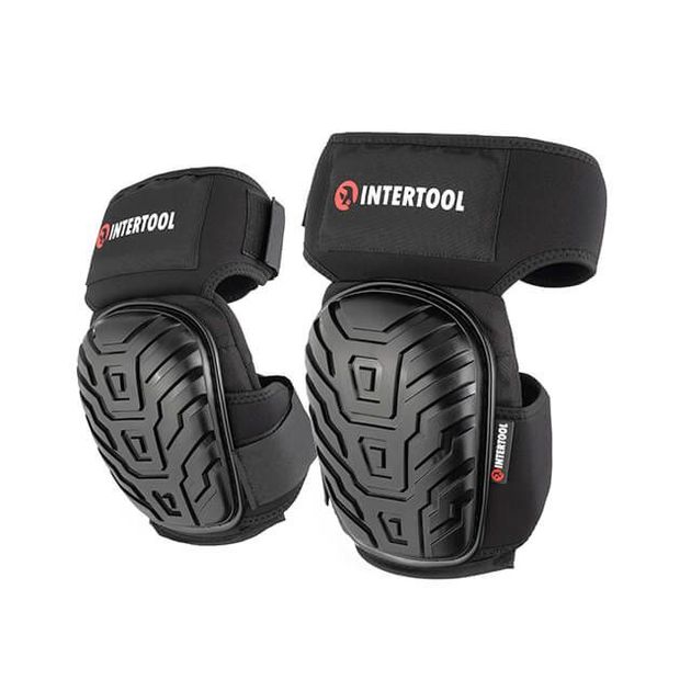 Наколенники захисні INTERTOOL SP-0054 з протиковзкими накладками з ПВХ, тканина 600D, гелеві подушки, неопренові ремені, фото  | SNABZHENIE.com.ua