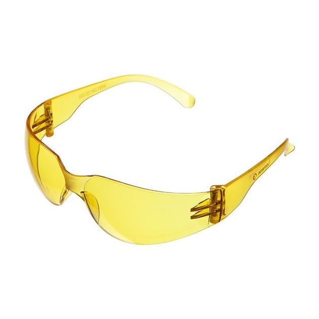 Очки захисні жовті INTERTOOL SP-0084, полікарбонатні лінзи та дужки, захист від удару, фото , зображення 3 | SNABZHENIE.com.ua