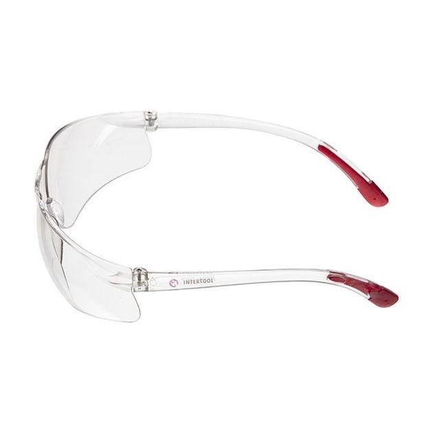 Очки захисні прозорі INTERTOOL SP-0087 з полікарбонатними лінзами та заушниками, захист від ударів., фото , зображення 4 | SNABZHENIE.com.ua