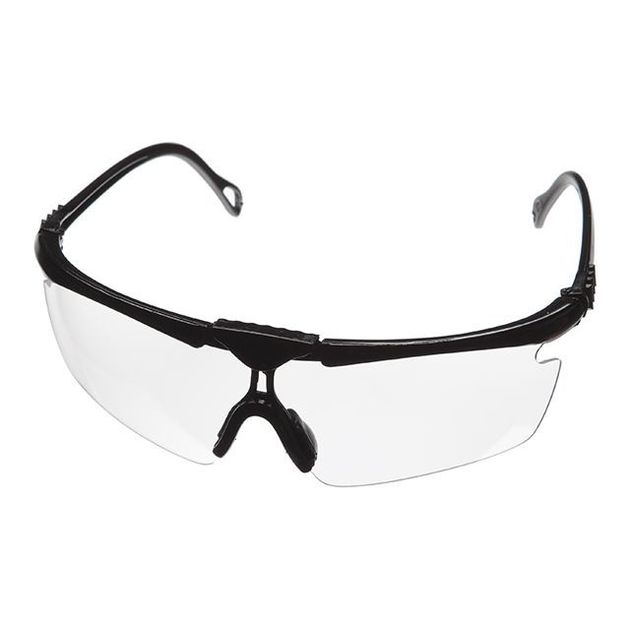 Очки захисні прозорі INTERTOOL SP-0090 з полімерними лінзами та чорними заушниками, захист від ударів, оптичний клас 3, фото , зображення 2 | SNABZHENIE.com.ua