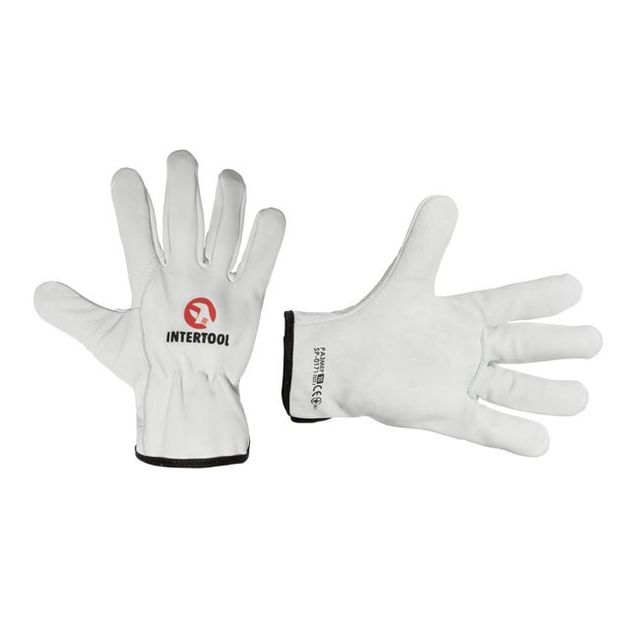 Перчатка кожаная из воловьей кожи 10 Driver Style INTERTOOL SP-0171, фото  | SNABZHENIE.com.ua
