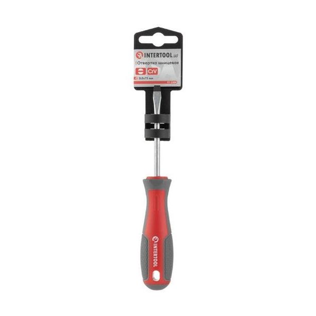 Отвертка шлицевая SL5.0*75 мм, CR-V INTERTOOL VT-3304, фото , изображение 5 | SNABZHENIE.com.ua Отвертка шлицевая SL5.0*75 мм, CR-V INTERTOOL VT-3304, фото , изображение 5 | SNABZHENIE.com.ua