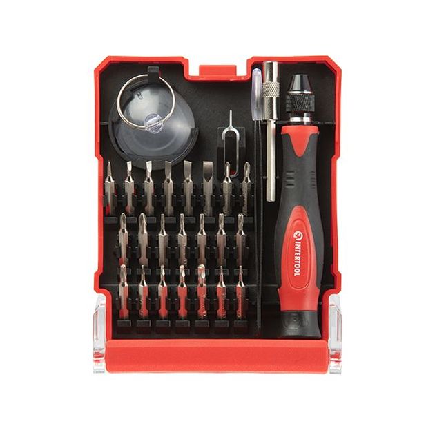 Отвертка прецизионная с насадками 29 ед, Cr-V INTERTOOL VT-3336, фото  | SNABZHENIE.com.ua