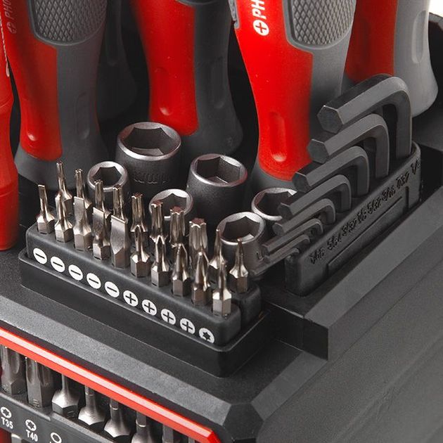 Набор отверток с насадками 114 ед INTERTOOL VT-3372, фото , изображение 6 | SNABZHENIE.com.ua Набор отверток с насадками 114 ед INTERTOOL VT-3372, фото , изображение 6 | SNABZHENIE.com.ua