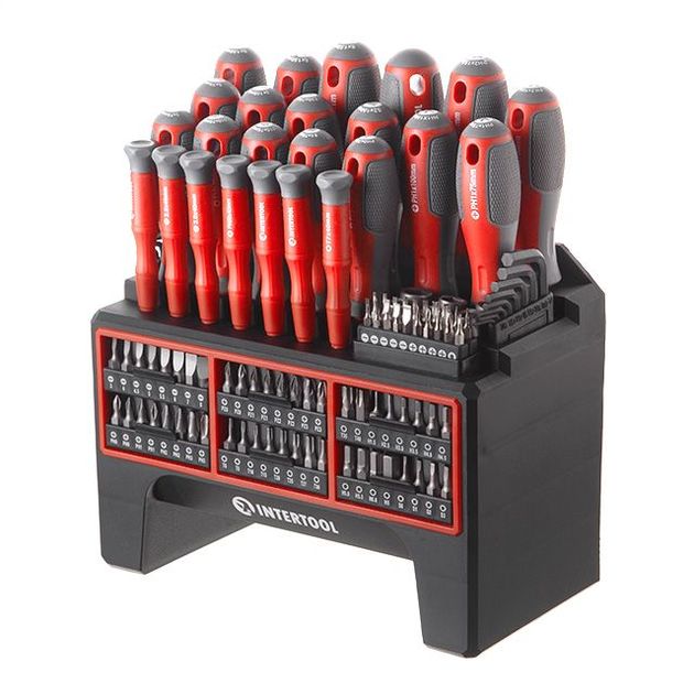 Набор отверток с насадками 114 ед INTERTOOL VT-3372, фото  | SNABZHENIE.com.ua