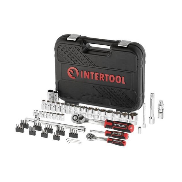 Набор инструментов 73 ед. STORM, 1/2", 1/4", Сr-V INTERTOOL ET-8073, фото , зображення 3 | SNABZHENIE.com.ua Набор инструментов 73 ед. STORM, 1/2", 1/4", Сr-V INTERTOOL ET-8073, фото , зображення 3 | SNABZHENIE.com.ua