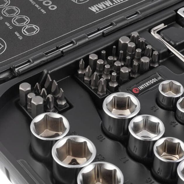 Набор инструментов 73 ед. STORM, 1/2", 1/4", Сr-V INTERTOOL ET-8073, фото , зображення 5 | SNABZHENIE.com.ua Набор инструментов 73 ед. STORM, 1/2", 1/4", Сr-V INTERTOOL ET-8073, фото , зображення 5 | SNABZHENIE.com.ua
