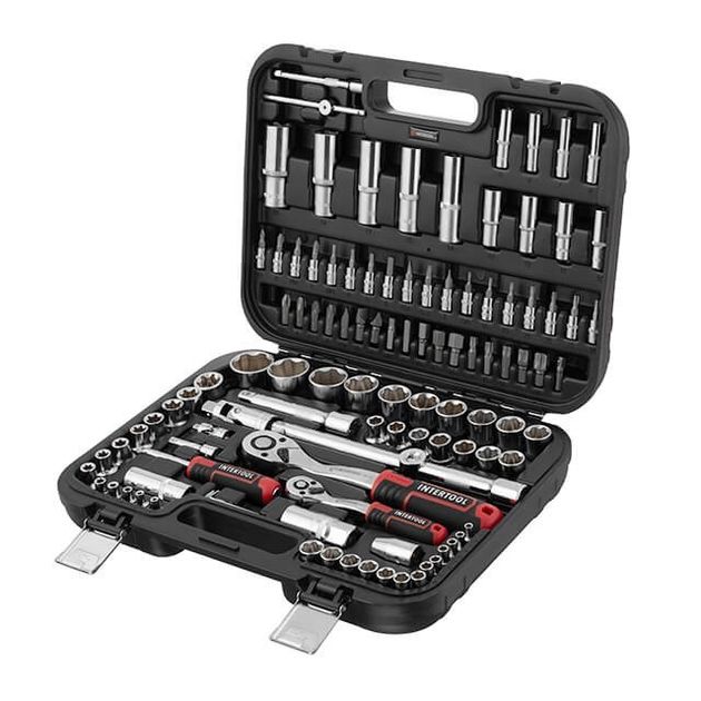 Набор инструментов 1/2" и 1/4", 110 ед., SUPER LOCK STORM, INTERTOOL ET-8110, фото  | SNABZHENIE.com.ua