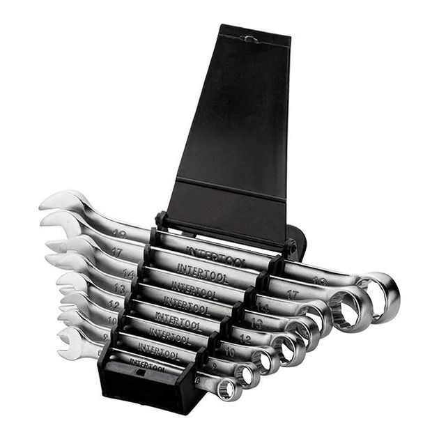 Набор ключей комбинированных 8 ед., 8-19 мм Cr-V INTERTOOL HT-1202, фото , зображення 2 | SNABZHENIE.com.ua Набор ключей комбинированных 8 ед., 8-19 мм Cr-V INTERTOOL HT-1202, фото , зображення 2 | SNABZHENIE.com.ua