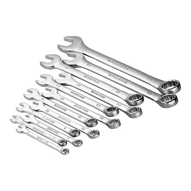 Набор ключей комбинированных 12шт., 6-22мм, Cr-V INTERTOOL HT-1203, фото , зображення 3 | SNABZHENIE.com.ua Набор ключей комбинированных 12шт., 6-22мм, Cr-V INTERTOOL HT-1203, фото , зображення 3 | SNABZHENIE.com.ua