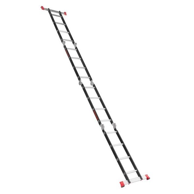 Лестниця мультифункціональна трансформер 4х4 ступені, сталевий профіль, 4450 мм, 150 кг INTERTOOL LT-0024, фото , зображення 5 | SNABZHENIE.com.ua Лестниця мультифункціональна трансформер 4х4 ступені, сталевий профіль, 4450 мм, 150 кг INTERTOOL LT-0024, фото , зображення 5 | SNABZHENIE.com.ua