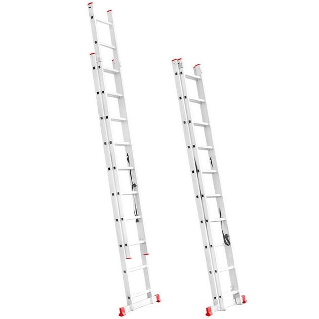Лестница алюминиевая 2-секционная 2x10, 4,8 м INTERTOOL LT-0210, фото , изображение 2 | SNABZHENIE.com.ua Лестница алюминиевая 2-секционная 2x10, 4,8 м INTERTOOL LT-0210, фото , изображение 2 | SNABZHENIE.com.ua