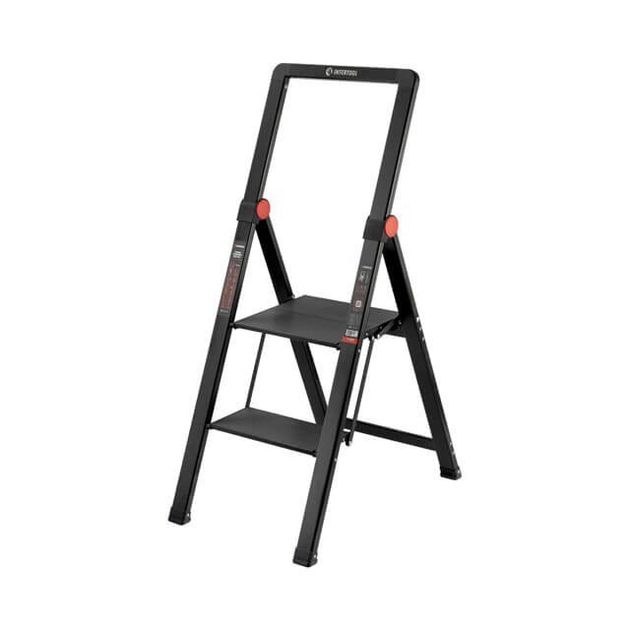 Стремянка алюминиевая Black Slim, 2 ступени, 456мм, 150 кг, фото  | SNABZHENIE.com.ua