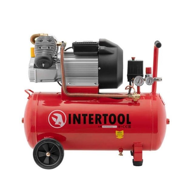 Компрессор INTERTOOL PT-0007, 50 л, 3 кВт, 10 атм, 420 л/мин, 2 цил., фото  | SNABZHENIE.com.ua