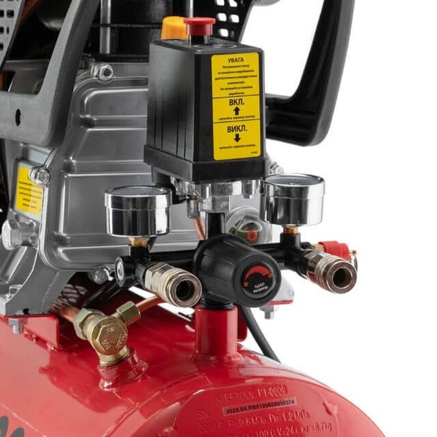 Компресор 24 л, 1.5 кВт, 220 В, 8 атм, 206 л/хв. INTERTOOL PT-0009, фото , зображення 5 | SNABZHENIE.com.ua Компресор 24 л, 1.5 кВт, 220 В, 8 атм, 206 л/хв. INTERTOOL PT-0009, фото , зображення 5 | SNABZHENIE.com.ua