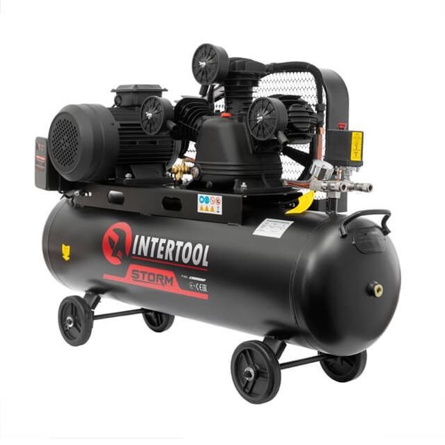 Компресор 100 л, 4 кВт, 380 В, 10 атм, 600 л/хв. 3 циліндри STORM INTERTOOL PT-0036, фото , зображення 2 | SNABZHENIE.com.ua Компресор 100 л, 4 кВт, 380 В, 10 атм, 600 л/хв. 3 циліндри STORM INTERTOOL PT-0036, фото , зображення 2 | SNABZHENIE.com.ua