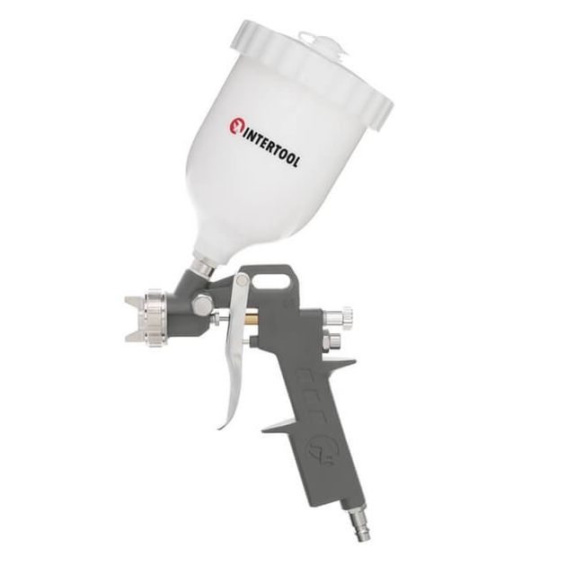 Краскопульт пневматичний HP, форсунка 1.5мм, верхній пластиковий бачок 600мл, 5bar INTERTOOL PT-0204, фото , зображення 3 | SNABZHENIE.com.ua Краскопульт пневматичний HP, форсунка 1.5мм, верхній пластиковий бачок 600мл, 5bar INTERTOOL PT-0204, фото , зображення 3 | SNABZHENIE.com.ua