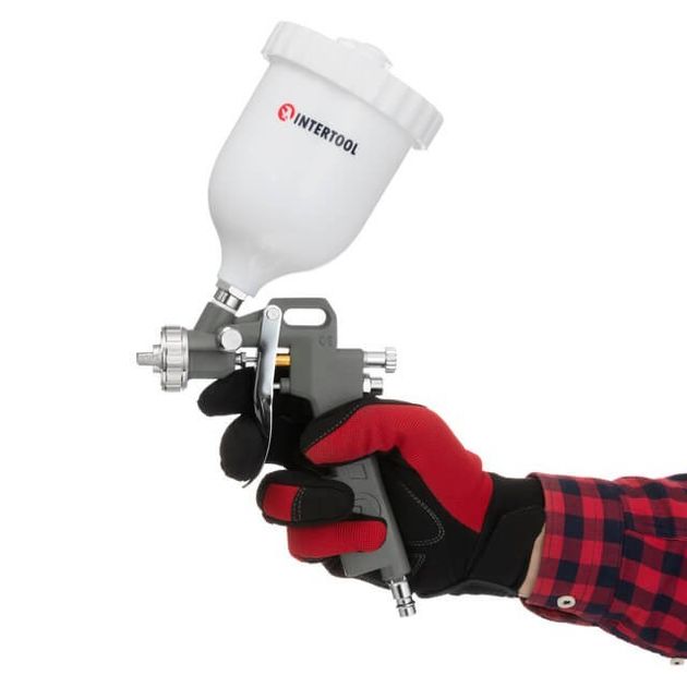 Краскопульт пневматичний HP, форсунка 1.5мм, верхній пластиковий бачок 600мл, 5bar INTERTOOL PT-0204, фото , зображення 6 | SNABZHENIE.com.ua Краскопульт пневматичний HP, форсунка 1.5мм, верхній пластиковий бачок 600мл, 5bar INTERTOOL PT-0204, фото , зображення 6 | SNABZHENIE.com.ua