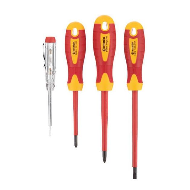 Набор изолированных отверток VDE 4 шт с индикатором, STORM INTERTOOL VT-3604, фото , изображение 2 | SNABZHENIE.com.ua