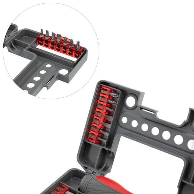 Отвертка реверсивная с насадками и головками 38 ед, INTERTOOL VT-3638, фото , изображение 6 | SNABZHENIE.com.ua Отвертка реверсивная с насадками и головками 38 ед, INTERTOOL VT-3638, фото , изображение 6 | SNABZHENIE.com.ua