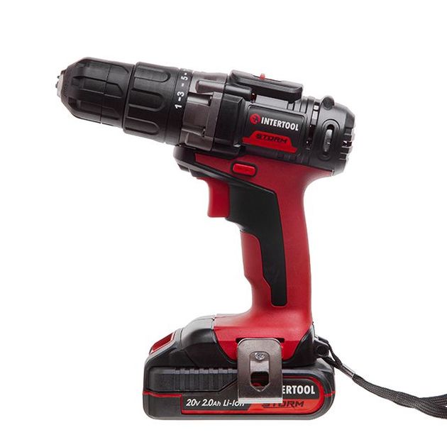 Аккумуляторная дрель-шуруповерт INTERTOOL WT-0328 20 В, 35 Нм, 0-400/0-1500 об/мин, 0,8-10 мм, литий-ион, 2x2.0 Ач, ЗУ, кейс, фото , изображение 3 | SNABZHENIE.com.ua