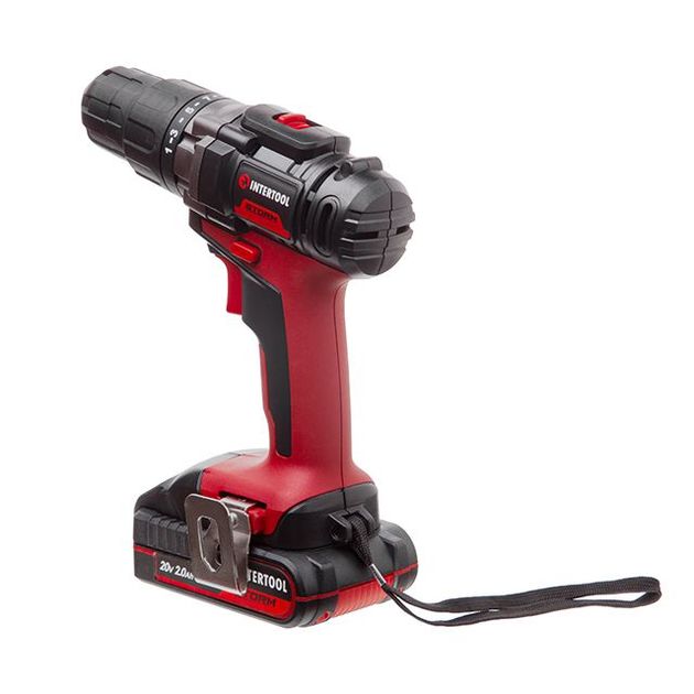 Аккумуляторная дрель-шуруповерт INTERTOOL WT-0328 20 В, 35 Нм, 0-400/0-1500 об/мин, 0,8-10 мм, литий-ион, 2x2.0 Ач, ЗУ, кейс, фото , изображение 4 | SNABZHENIE.com.ua