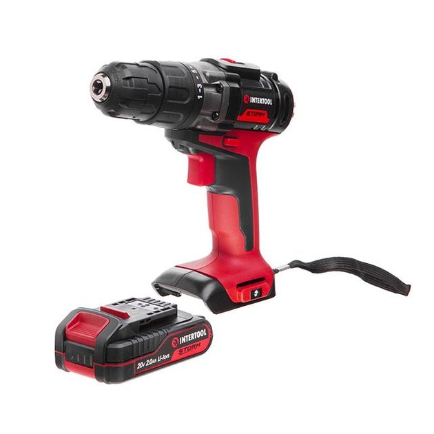 Аккумуляторная дрель-шуруповерт INTERTOOL WT-0328 20 В, 35 Нм, 0-400/0-1500 об/мин, 0,8-10 мм, литий-ион, 2x2.0 Ач, ЗУ, кейс, фото , изображение 6 | SNABZHENIE.com.ua