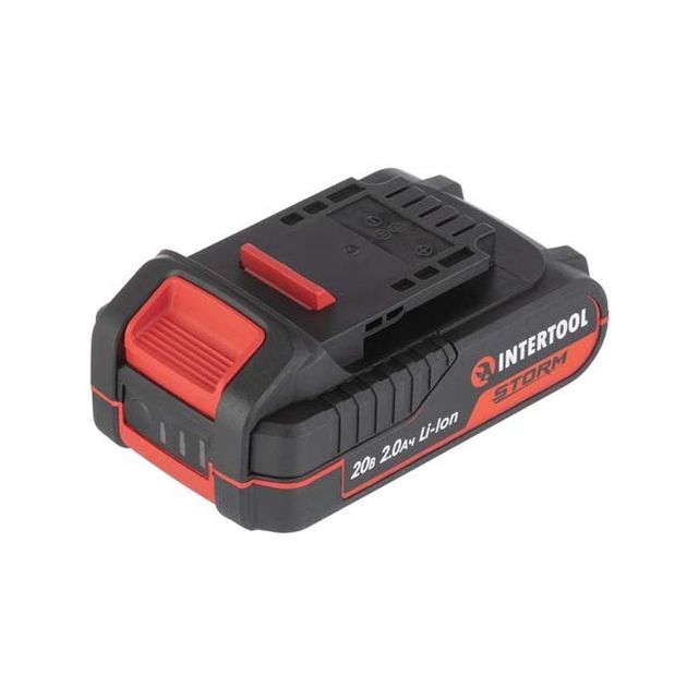 Акумулятор 20 В, Li-ion, 2.0 Ач, індикатор рівня заряду INTERTOOL WT-0340, фото  | SNABZHENIE.com.ua