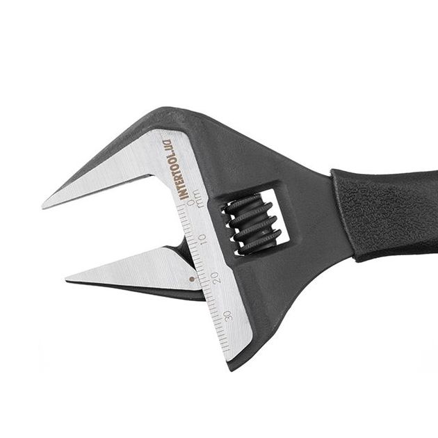 Ключ разводной 200 мм, обрезиненная рукоятка, развод губок 38 мм, Cr-V INTERTOOL XT-0045, фото , зображення 4 | SNABZHENIE.com.ua Ключ разводной 200 мм, обрезиненная рукоятка, развод губок 38 мм, Cr-V INTERTOOL XT-0045, фото , зображення 4 | SNABZHENIE.com.ua