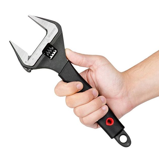 Ключ разводной 250 мм, обрезиненная рукоятка, развод губок 50 мм, CrV INTERTOOL XT-0050, фото , зображення 4 | SNABZHENIE.com.ua