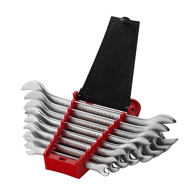 Набор рожковых ключей 8 шт, 6-22 мм Cr-V INTERTOOL HT-1002, фото , зображення 2 | SNABZHENIE.com.ua Набор рожковых ключей 8 шт, 6-22 мм Cr-V INTERTOOL HT-1002, фото , зображення 2 | SNABZHENIE.com.ua