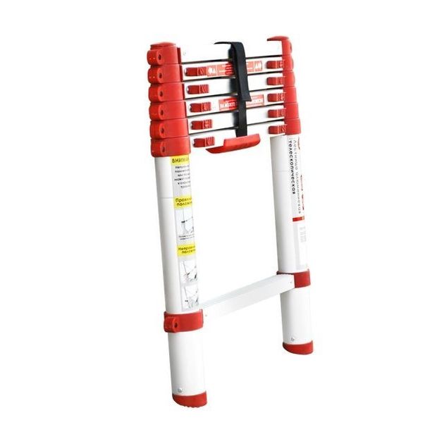 Телескопическая алюминиевая лестница 6 ступеней 1.9м INTERTOOL LT-3020, фото  | SNABZHENIE.com.ua
