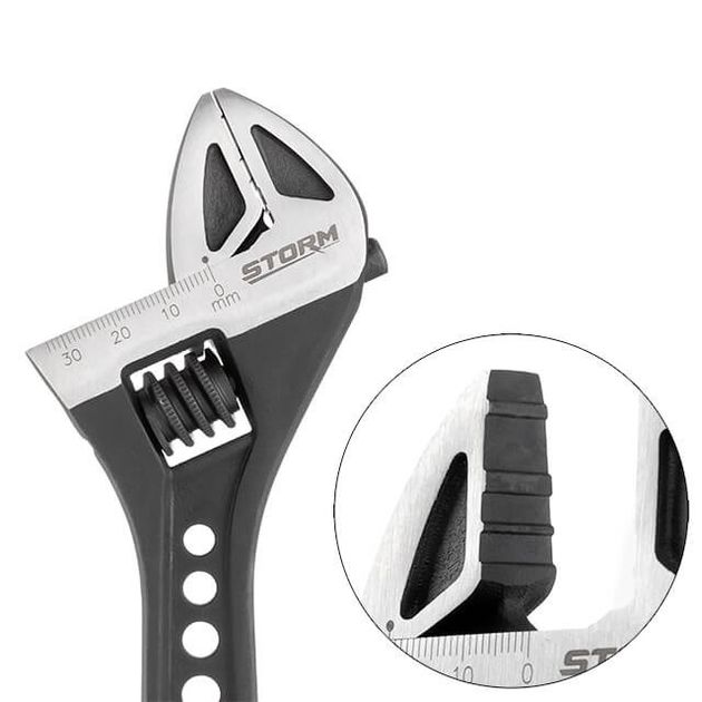 Ключ разводной 250 мм кованный, рукоятка TPR, HRC 40~50, Cr-V STORM INTERTOOL XT-0080, фото , зображення 3 | SNABZHENIE.com.ua Ключ разводной 250 мм кованный, рукоятка TPR, HRC 40~50, Cr-V STORM INTERTOOL XT-0080, фото , зображення 3 | SNABZHENIE.com.ua