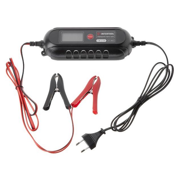 Зарядное устройство INTERTOOL AT-3023, 6/12 В, 0.8/3.8 А, 230 В, дисплей, фото , изображение 2 | SNABZHENIE.com.ua
