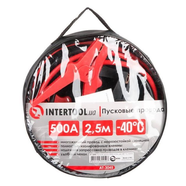 Пускові проводи 500А, 2.5м, до -40°C, чохол INTERTOOL AT-3045, фото , зображення 4 | SNABZHENIE.com.ua Пускові проводи 500А, 2.5м, до -40°C, чохол INTERTOOL AT-3045, фото , зображення 4 | SNABZHENIE.com.ua