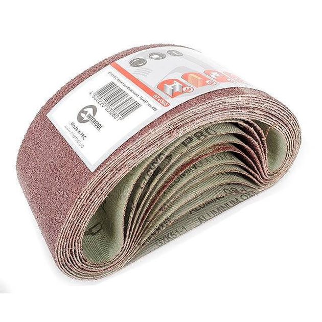 Лента шліфувальна 75x457 мм, зерно 80, уп. 10 шт. INTERTOOL BT-0308, фото  | SNABZHENIE.com.ua