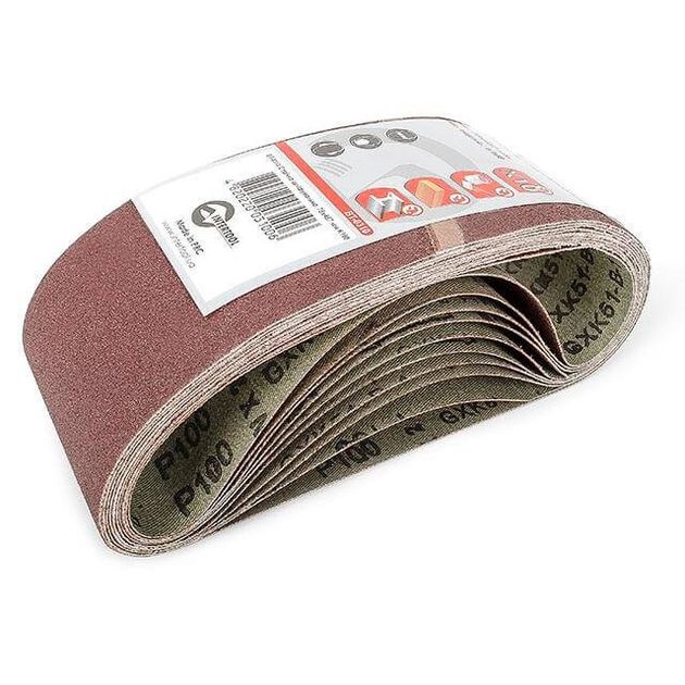 Лента шліфувальна 75x457 мм, зерно 100, уп. 10 шт. INTERTOOL BT-0310, фото  | SNABZHENIE.com.ua
