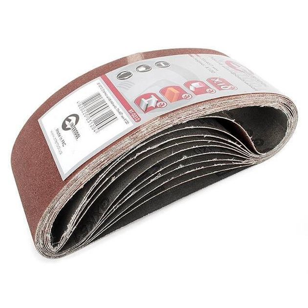Лента шліфувальна 75x457 мм, зерно 120, уп. 10 шт. INTERTOOL BT-0312, фото  | SNABZHENIE.com.ua